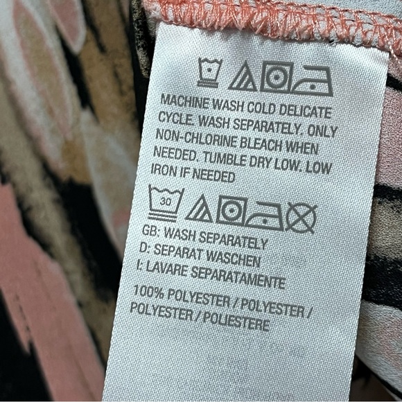 BELLE by KIM GRAVEL Tie-Dye Watercolor 4X Tunic Flowy Blouse Smocked Cuff Sleeve - Picture 11 of 14